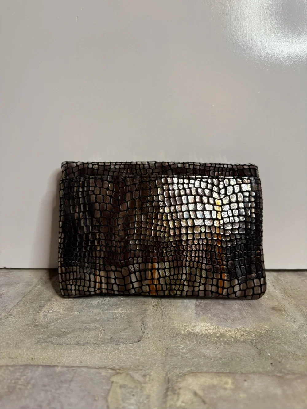 HOBO “Daria” Metallic Snake Print Leather Crossbody/Wristlet Convertible